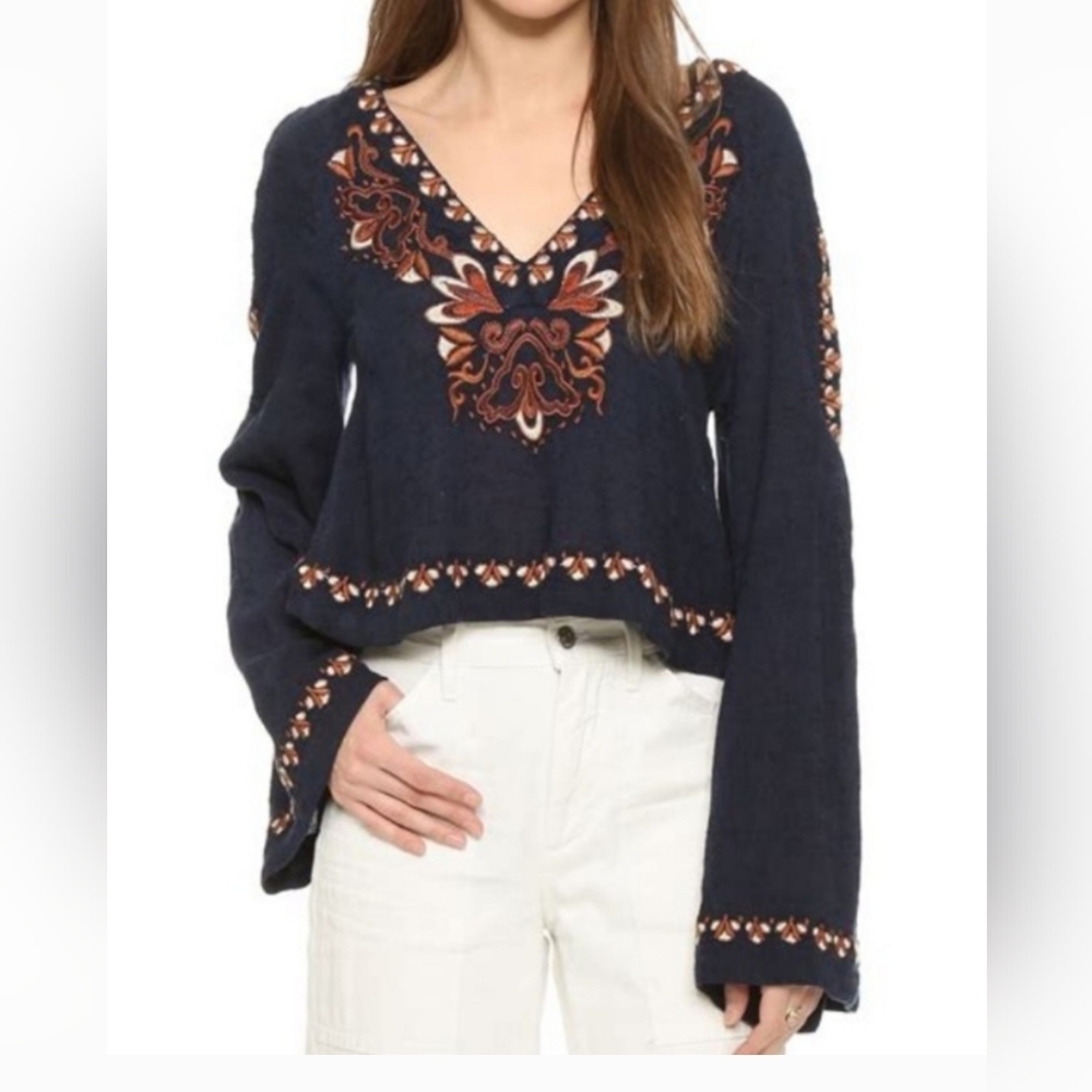 Freepeople Crop Bell Long Sleeve Top.